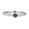 Blue Sapphire & Diamond Ring In 10K White Gold