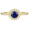 Blue Sapphire And Diamond Ring In 10K Yellow Gold (1/5 Ct. Tw.)