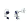Blue Sapphire And Diamond Earrings In 10K White Gold (1/10 Ct. Tw.)