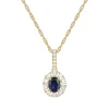 Blue Sapphire And Diamond Pendant In 10K Yellow Gold (1/4 Ct. Tw.)
