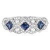 Blue Sapphire And Diamond Ring In 10K White Gold (1/5 Ct. Tw.)