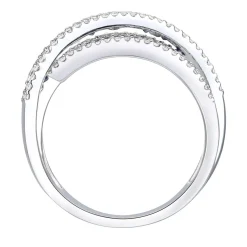 Blue Sapphire And Diamond Wrap Band In 10K White Gold (1/2 Ct. Tw.)