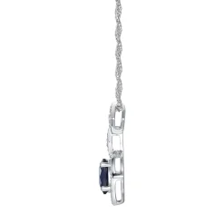 Blue Sapphire And Diamond Pendant In 10K White Gold (1/4 Ct. Tw.)