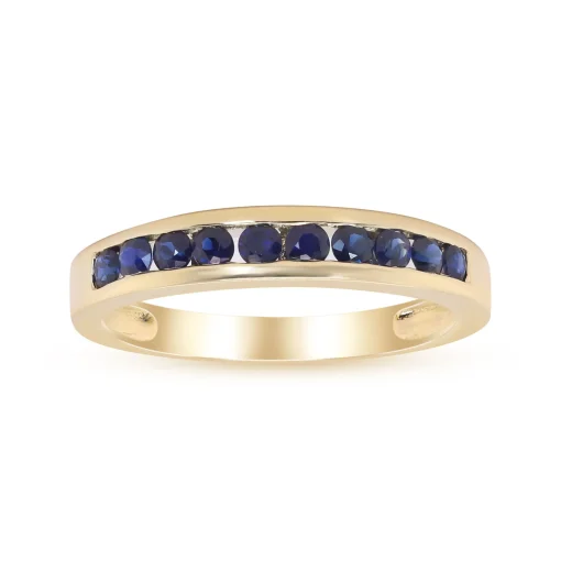 Blue Sapphire Band In 10K Yellow Gold