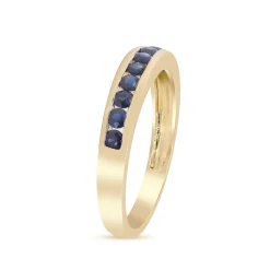 Blue Sapphire Band In 10K Yellow Gold