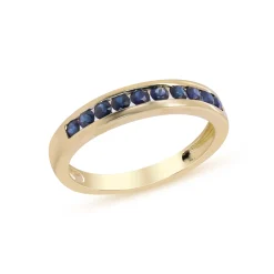 Blue Sapphire Band In 10K Yellow Gold