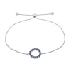 Blue Sapphire Bolo Bracelet In 14K White Gold
