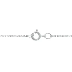 Blue Sapphire Diamond Pendant In 14K White Gold (1/10 Ct. Tw.)