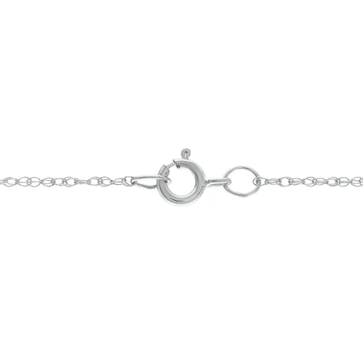 Blue Sapphire Diamond Pendant In 14K White Gold (1/10 Ct. Tw.)