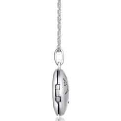 Blue Sapphire Locket In Sterling Silver