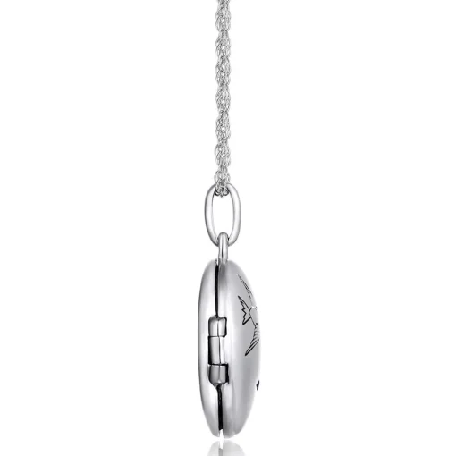 Blue Sapphire Locket In Sterling Silver