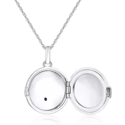 Blue Sapphire Locket In Sterling Silver