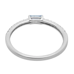 Blue Topaz & Lab Created White Sapphire Stacking Ring In 10K White Gold