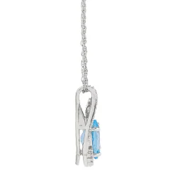 Blue Topaz And 1/10 Ct. Tw. Diamond Pendant In Sterling Silver