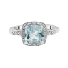 Blue Topaz And Diamond Accent Ring In Sterling Silver