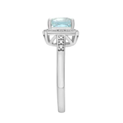 Blue Topaz And Diamond Accent Ring In Sterling Silver