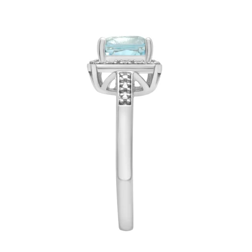 Blue Topaz And Diamond Accent Ring In Sterling Silver