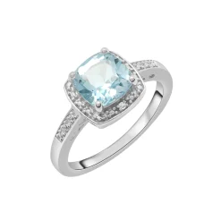 Blue Topaz And Diamond Accent Ring In Sterling Silver