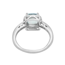 Blue Topaz And Diamond Accent Ring In Sterling Silver