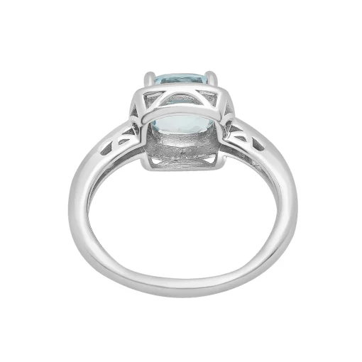 Blue Topaz And Diamond Accent Ring In Sterling Silver