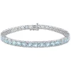 Blue Topaz Bracelet In Sterling Silver