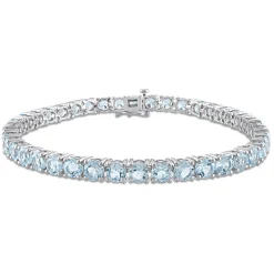 Blue Topaz Bracelet In Sterling Silver
