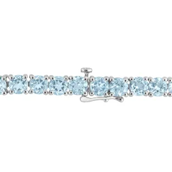 Blue Topaz Bracelet In Sterling Silver