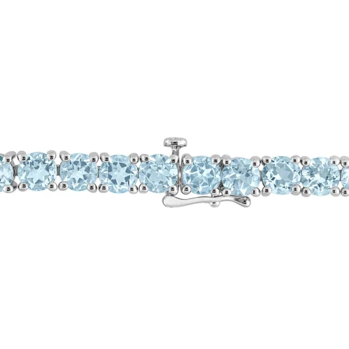 Blue Topaz Bracelet In Sterling Silver