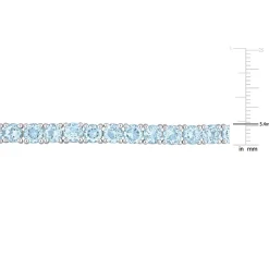 Blue Topaz Bracelet In Sterling Silver