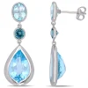 Blue Topaz Drop Earring In Sterling Silver