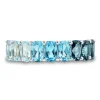 Blue Topaz Ombre Stack Ring In Sterling Silver