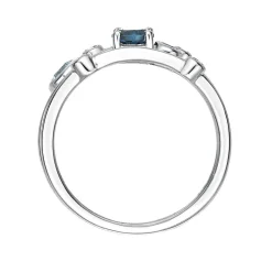 Blue Topaz, Swiss Blue Topaz & Lab Created White Sapphire Orbit Stack Ring Set In Sterling Silver