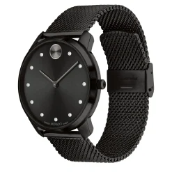 Bold Thin Men's Watch In Black Ion-Plated Stainless Steel