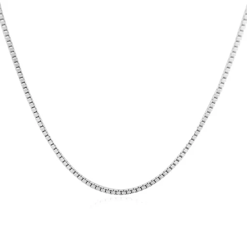 Box Chain In Sterling Silver, 24"