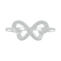Butterfly Diamond Ring In Sterling Silver (1/8 Ct. Tw.)