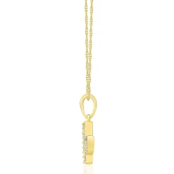 Cactus Pendant With Diamond Accents In 10K Yellow Gold