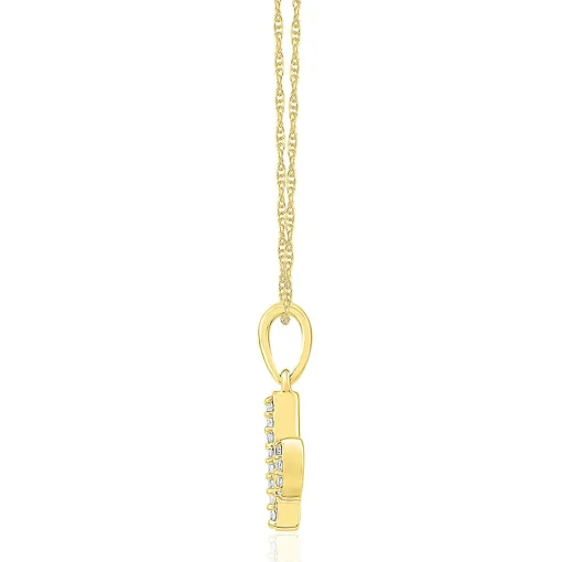 Cactus Pendant With Diamond Accents In 10K Yellow Gold