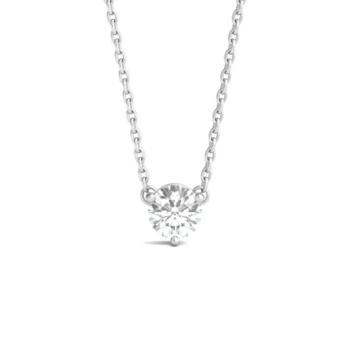 1/3 Carat Lab Grown Diamond Round Solitaire Pendant In 10K White Gold