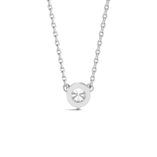 1/3 Carat Lab Grown Diamond Round Solitaire Pendant In 10K White Gold
