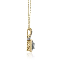 Champagne & White Diamond Pendant In Sterling Silver
