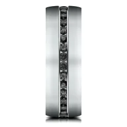 Channel-Set Black Diamond Ring In 14K White Gold (3/8 Ct. Tw.)