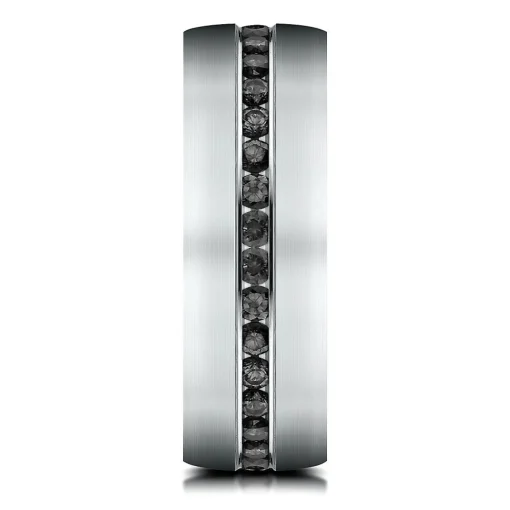 Channel-Set Black Diamond Ring In 14K White Gold (3/8 Ct. Tw.)