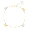 Charm Anklet With Two-Toned Butterflies In 14K Yellow Gold