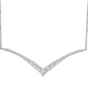Chevron Necklace With Pave Diamonds In 10K White Gold (1 Ct. Tw.)