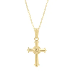 Children's Beaded Cross In 14K Yellow Gold
