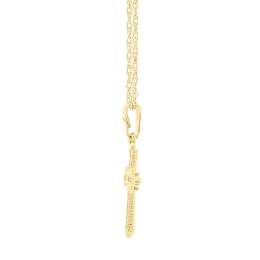 Children's Beaded Cross In 14K Yellow Gold