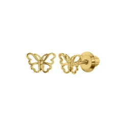 Children's Butterfly Earrings In 14K Yellow Gold