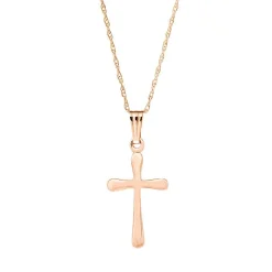 Children's Cross Pendant In 14K Rose Gold