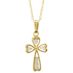 Children's Cross Pendant In 14K Yellow Gold