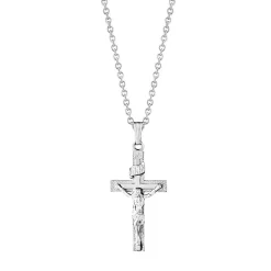 Children's Crucifix Cross Pendant In Sterling Silver